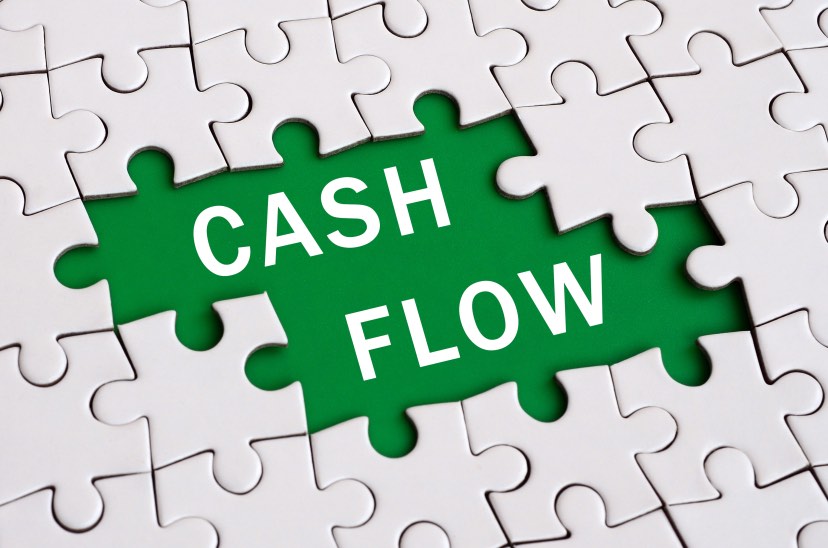 Cash Flow Concept Jigaw Puzzle Letters Words