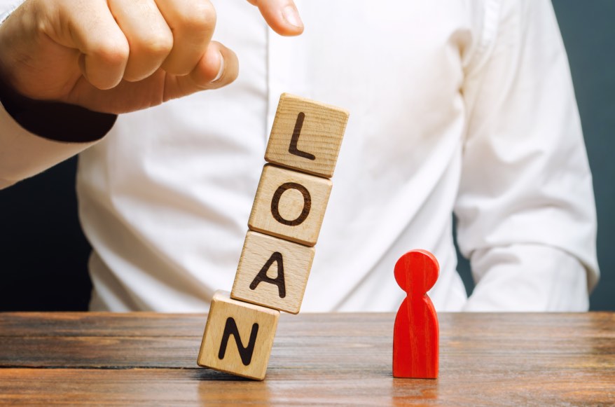 Loan Letters Wooden Blocks Loands Falling Business