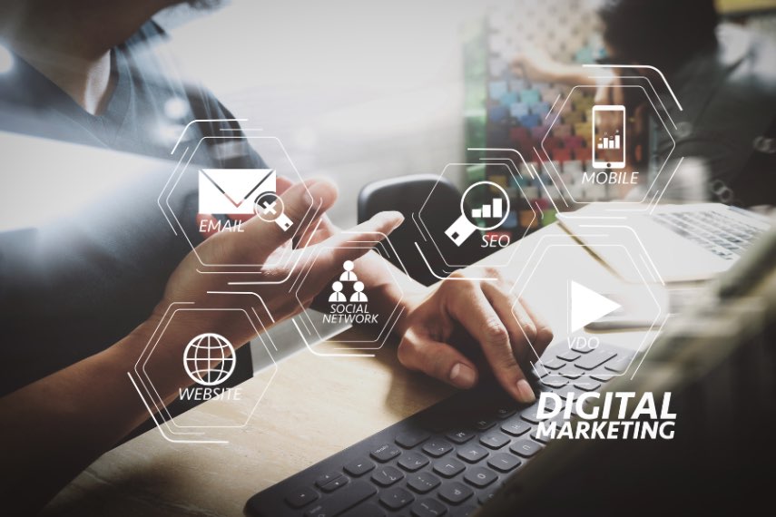 Digital Marketing Email Website Mobile SEO Social Network Concept