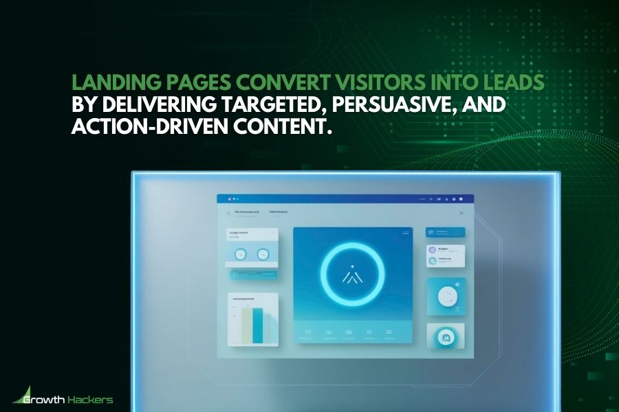 Landing pages convert visitors into leads by delivering targeted persuasive and action-driven content