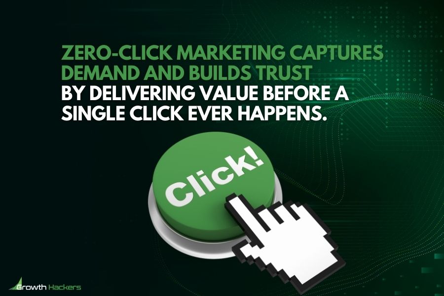 Zero-click marketing captures demand and builds trust by delivering value before a single click ever happens