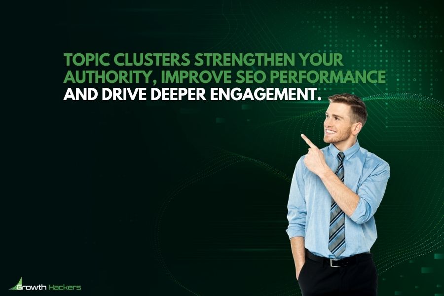 Topic clusters strengthen your authority improve SEO performance and drive deeper engagement