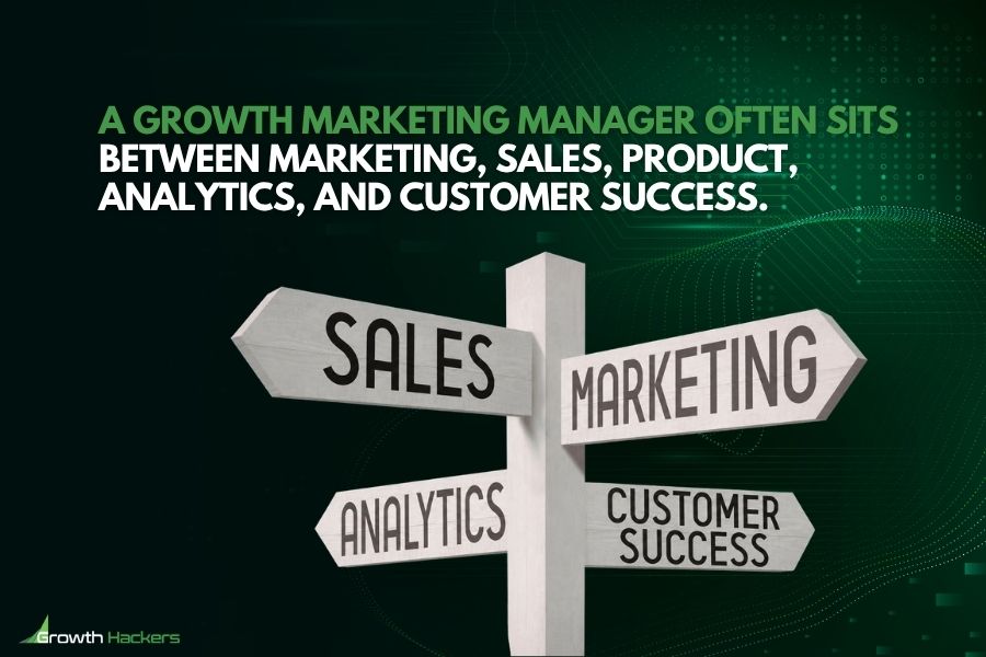 A growth marketing manager often sits between marketing, sales, product, analytics, and customer success.