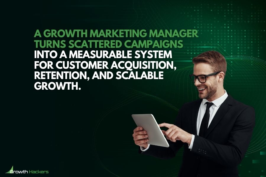 A growth marketing manager turns scattered campaigns into a measurable system for customer acquisition, retention, and scalable growth.