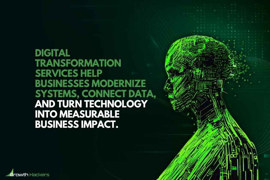 Digital transformation services help businesses modernize systems, connect data, and turn technology into measurable business impact