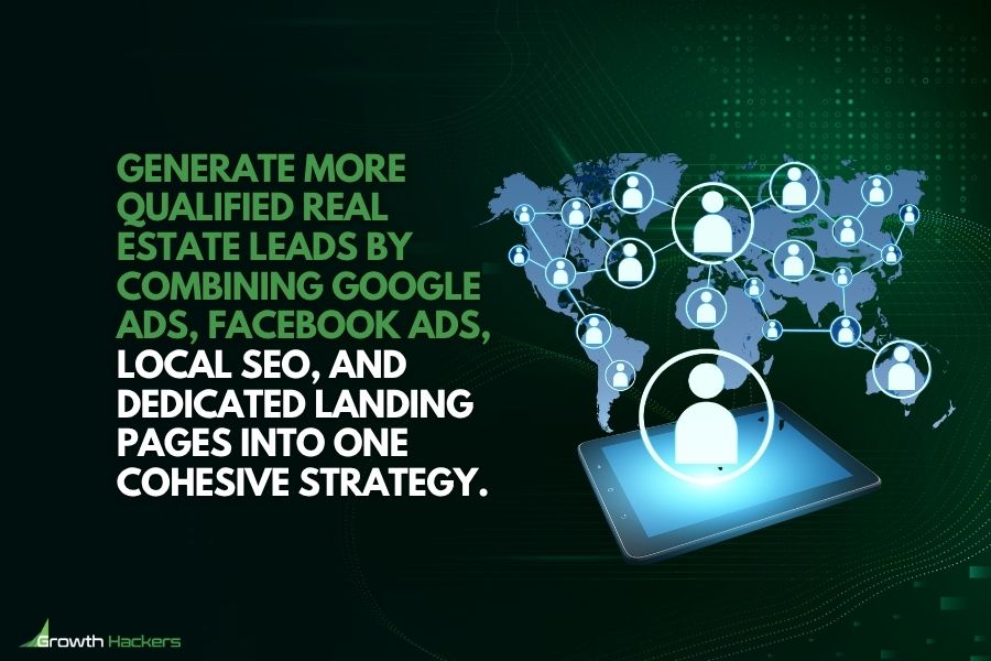 Generate more qualified real estate leads by combining Google Ads, Facebook Ads, Local SEO, and dedicated landing pages into one cohesive strategy