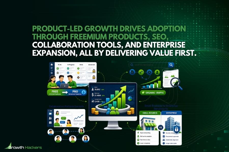 Product-led growth dashboard illustration