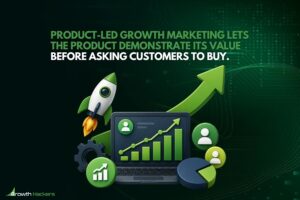 Product led growth marketing lets the product demonstrate its value before asking customers to buy
