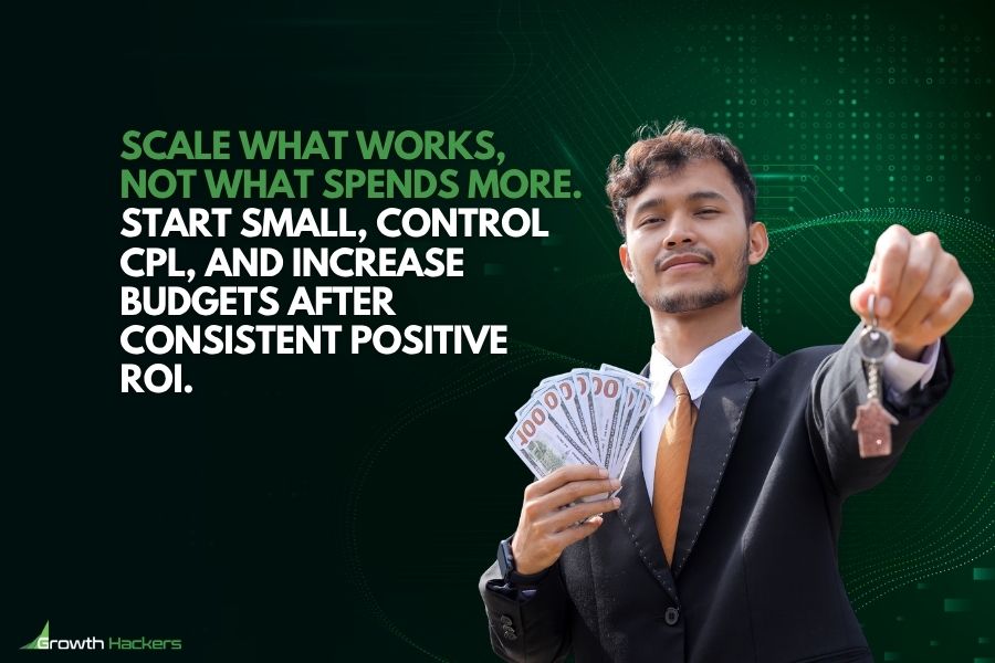 Scale What Works, Not What Spends More. Start Small, Control CPL, and Increase Budgets Only After Achieving Consistent Positive ROI