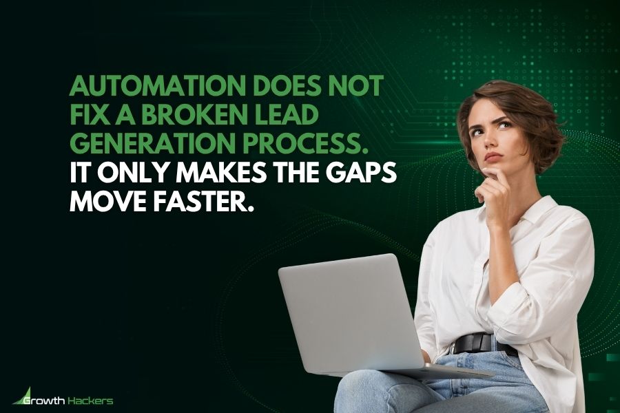 Automation does not fix a broken lead generation process. It only makes the gaps move faster