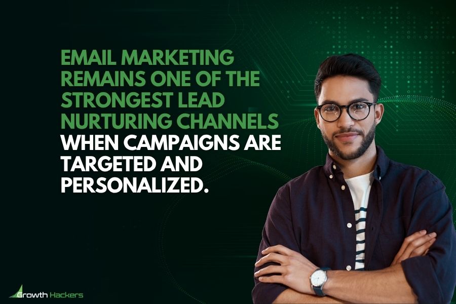 Email marketing remains one of the strongest lead nurturing channels when campaigns are targeted and personalized.