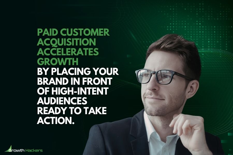 Paid customer acquisition accelerates growth by placing your brand in front of high-intent audiences ready to take action