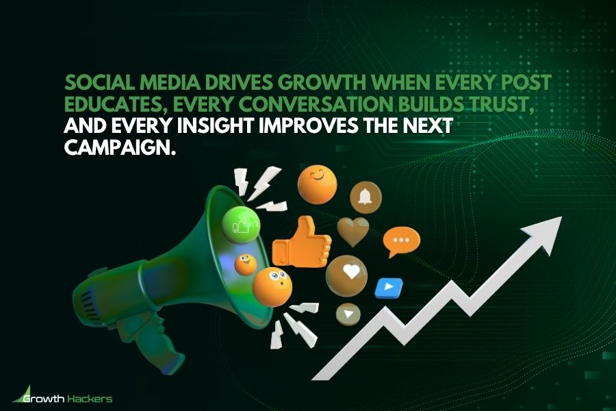 Social Media Drives Growth When Every Post Educates, Every Conversation Builds Trust, and Every Insight Improves the Next Campaign