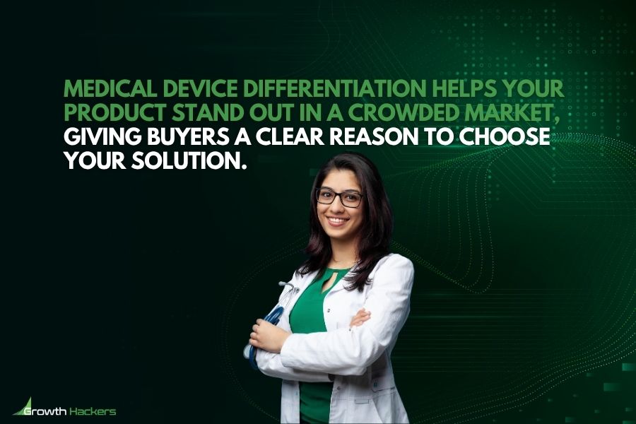 Medical device differentiation helps your product stand out in a crowded market giving buyers a clear reason to choose your solution