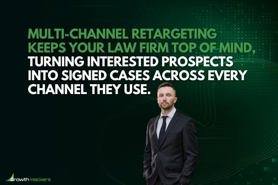 Multi-channel retargeting keeps your law firm top of mind turning interested prospects into signed cases across every channel they use