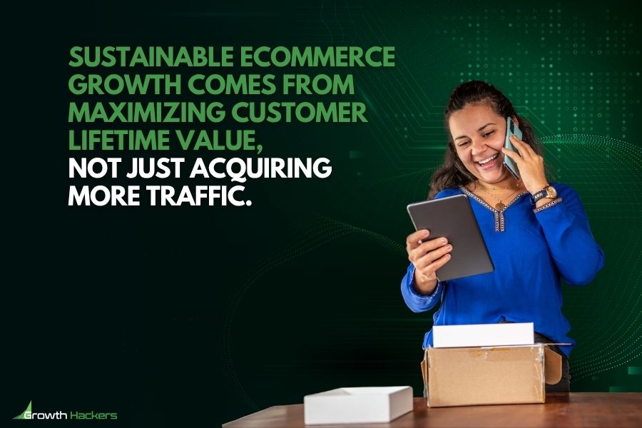 Sustainable ecommerce growth comes from maximizing customer lifetime value, not just acquiring more traffic