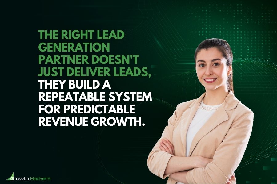 The right lead generation partner doesn't just deliver leads, they build a repeatable system for predictable revenue growth