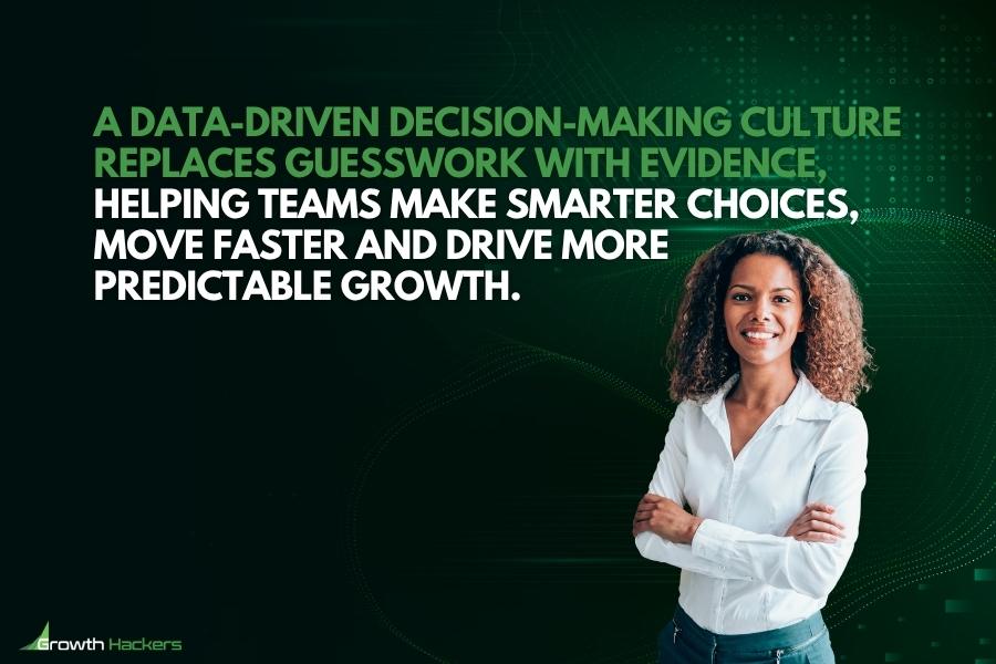 A data-driven decision-making culture replaces guesswork with evidence helping teams make smarter choices move faster and drive more predictable growth