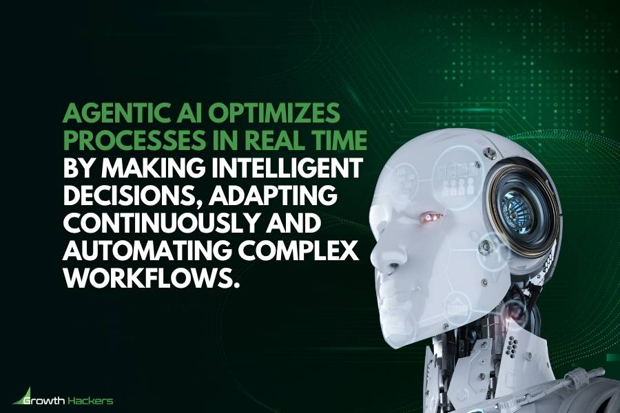 Agentic AI optimizes processes in real time by making intelligent decisions adapting continuously and automating complex workflows