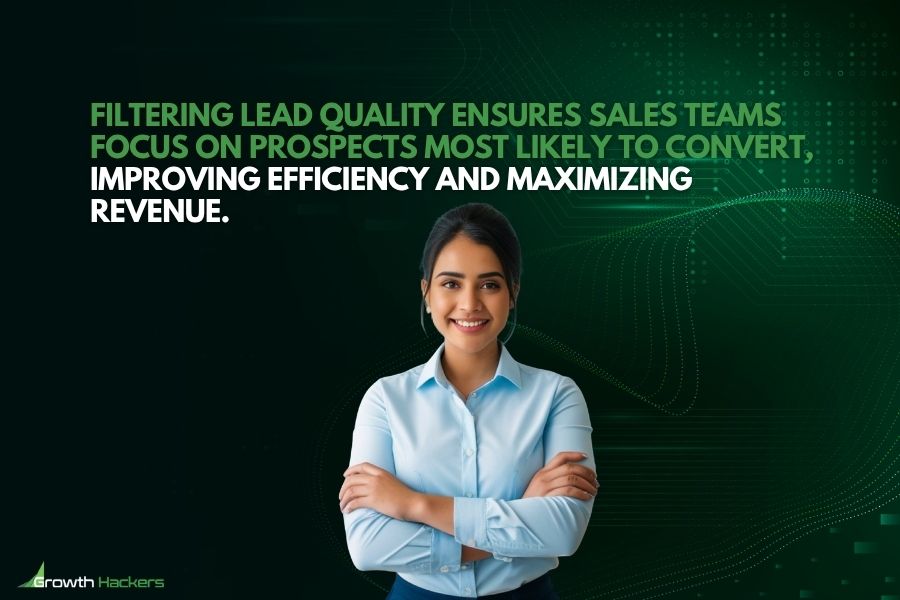 Filtering lead quality ensures sales teams focus on prospects most likely to convert improving efficiency and maximizing revenue