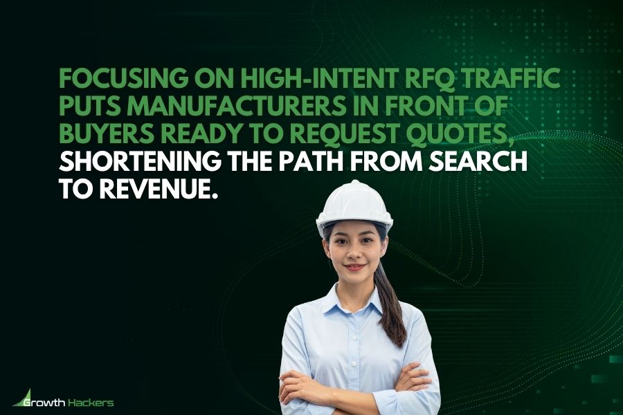 Focusing on high-intent RFQ traffic puts manufacturers in front of buyers ready to request quotes shortening the path from search to revenue