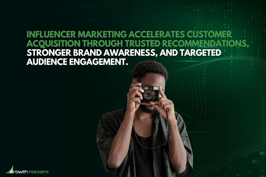 Influencer marketing accelerates customer acquisition through trusted recommendations stronger brand awareness and targeted audience engagement