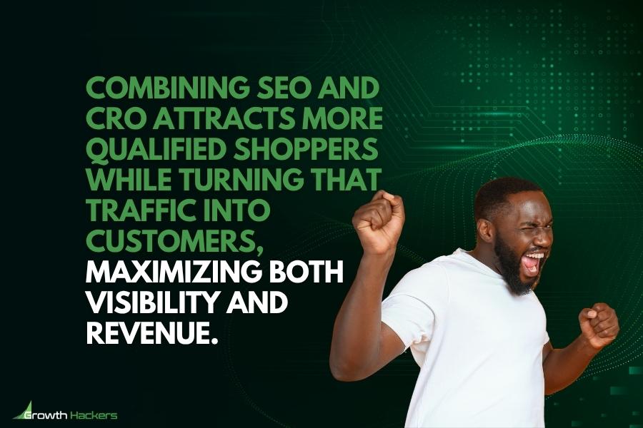 Combining SEO and CRO attracts more qualified shoppers while turning that traffic into customers maximizing both visibility and revenue