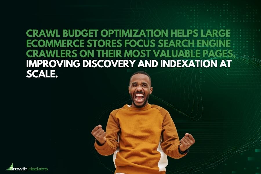 Crawl budget optimization helps large eCommerce stores focus search engine crawlers on their most valuable pages improving discovery and indexation at scale