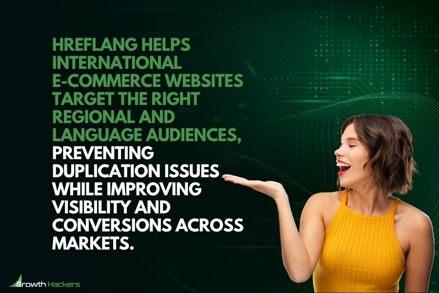 Hreflang helps international e-commerce websites target the right regional and language audiences preventing duplication issues while improving visibility and conversions across markets
