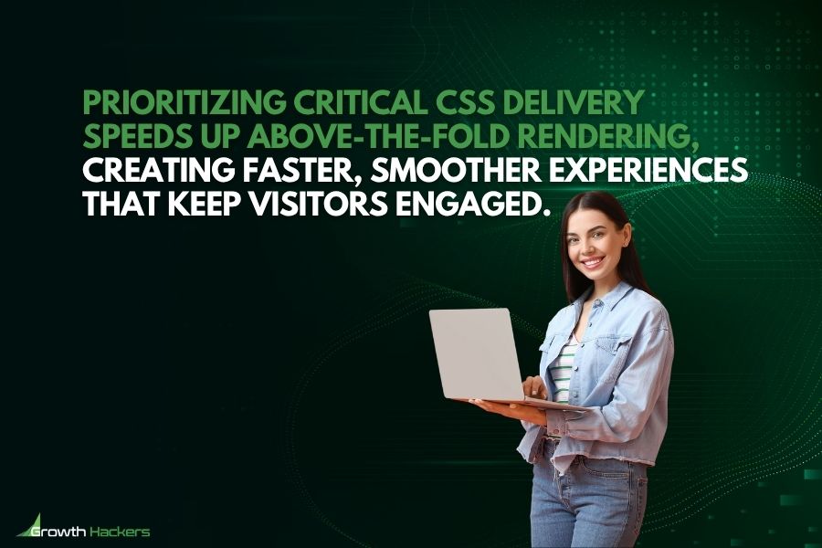 Prioritizing critical CSS delivery speeds up above-the-fold rendering creating faster smoother experiences that keep visitors engaged