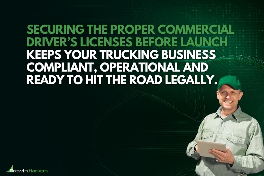 Securing the proper commercial driver’s licenses before launch keeps your trucking business compliant operational and ready to hit the road legally